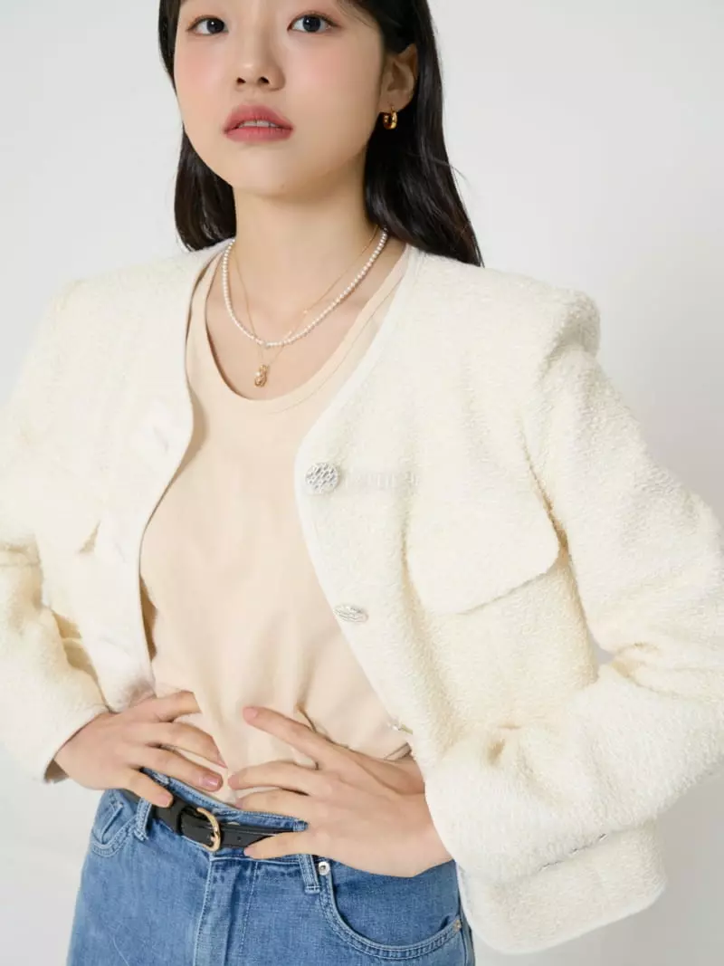 The Edition - Korean Women Fashion - #momslook - Shart Tweed Jacket