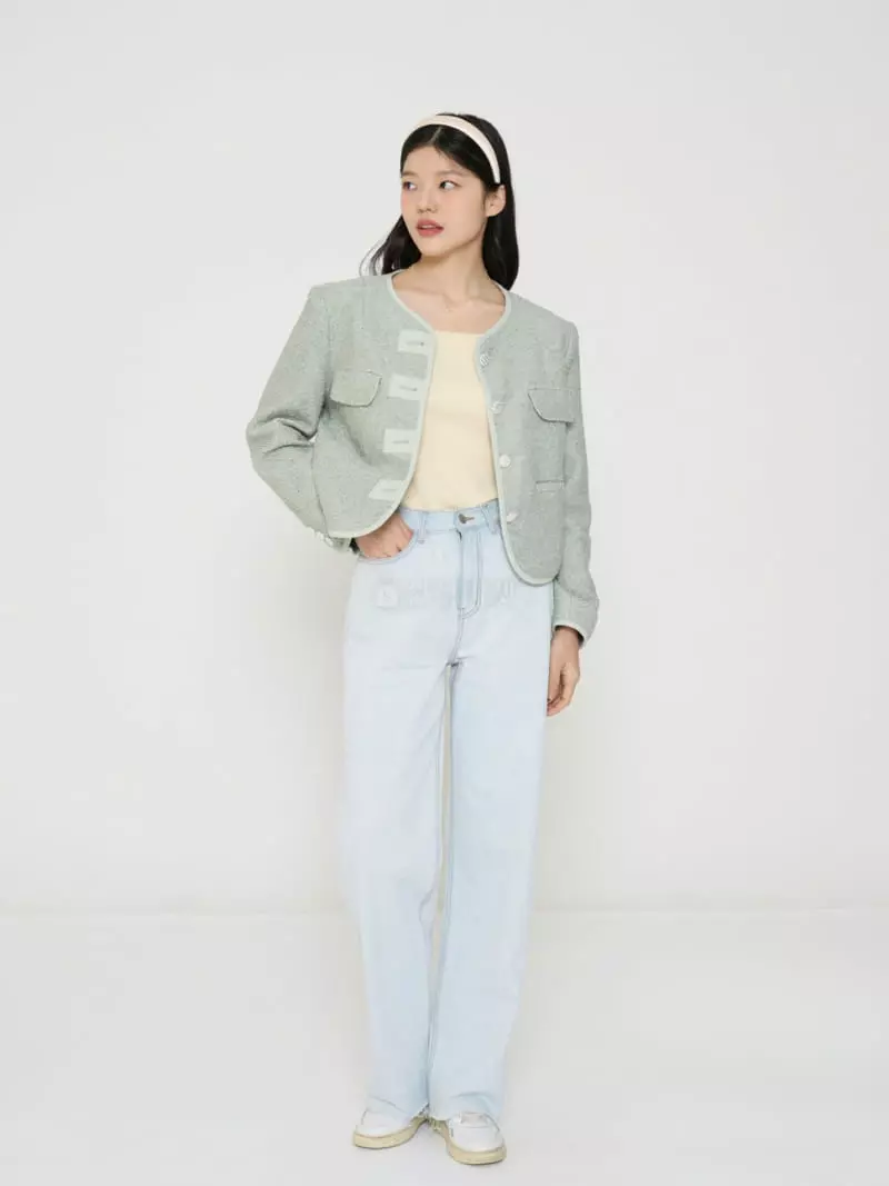 The Edition - Korean Women Fashion - #womensfashion - Shart Tweed Jacket - 4