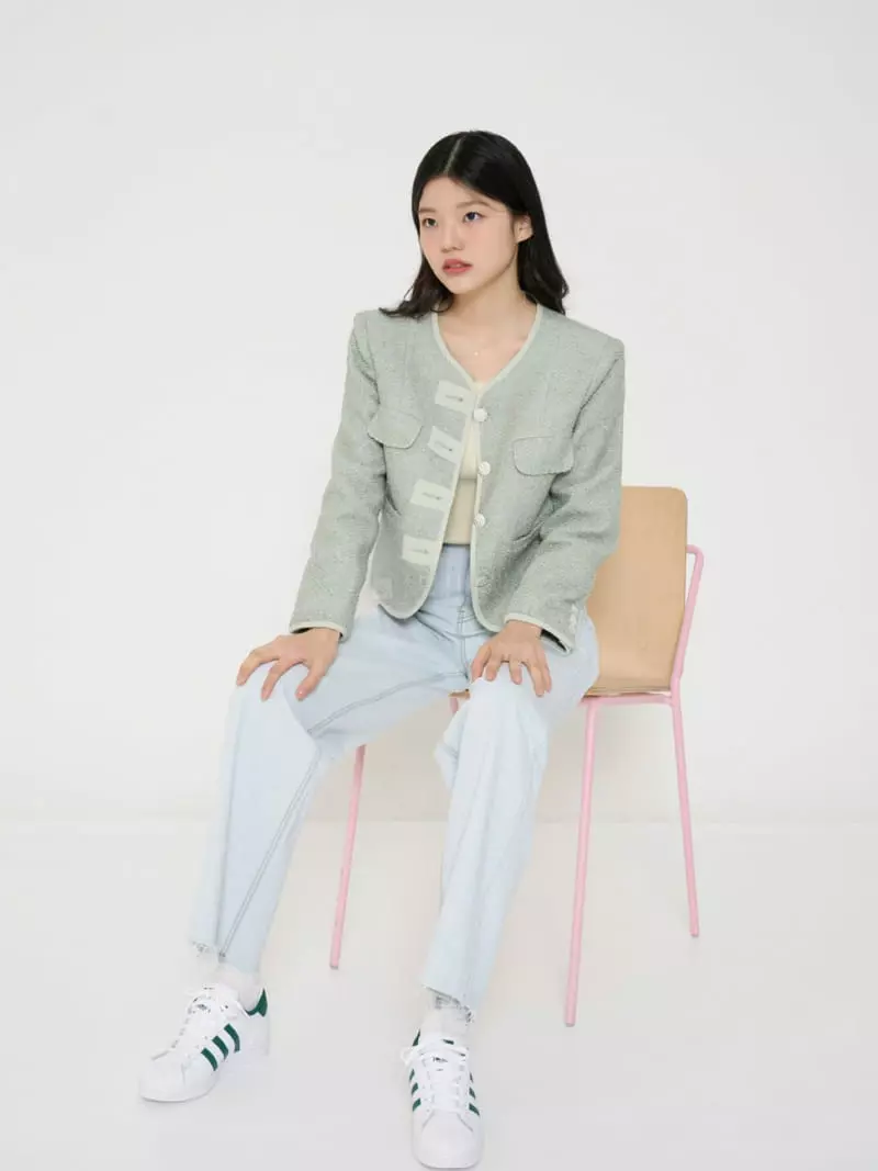 The Edition - Korean Women Fashion - #womensfashion - Shart Tweed Jacket - 3