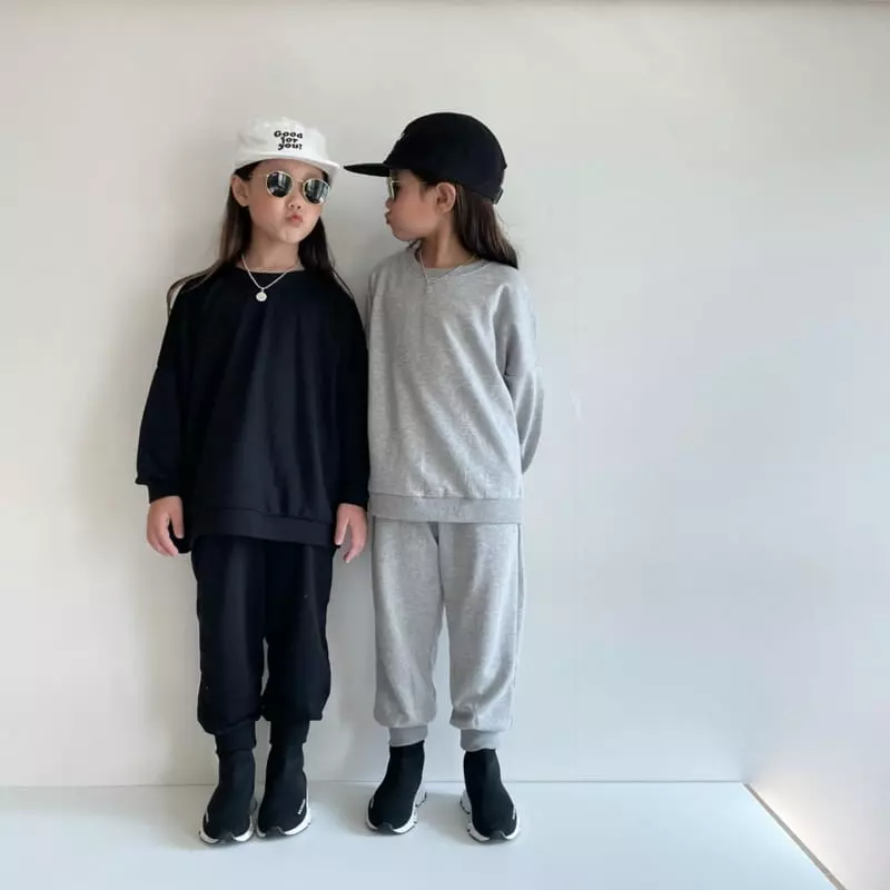 The Grey - Korean Children Fashion - #childofig - Muzi Top Bottom Set - 4