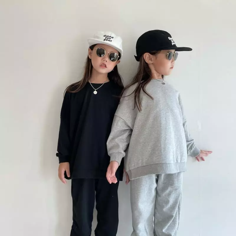 The Grey - Korean Children Fashion - #discoveringself - Muzi Top Bottom Set - 6