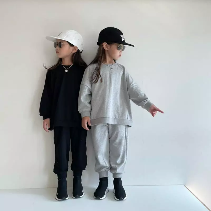 The Grey - Korean Children Fashion - #fashionkids - Muzi Top Bottom Set - 7