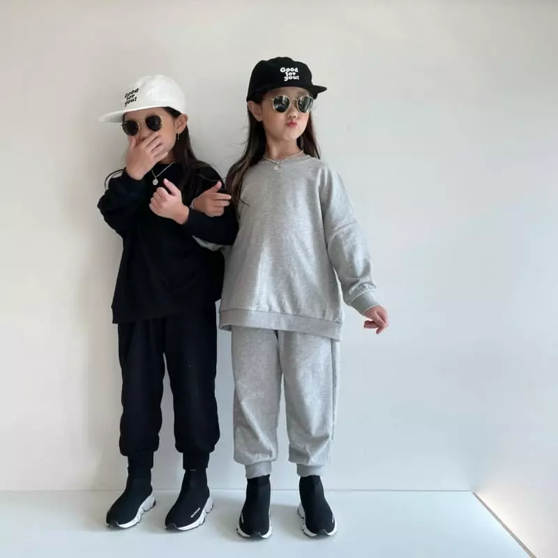 The Grey - Korean Children Fashion - #kidsshorts - Muzi Top Bottom Set - 8