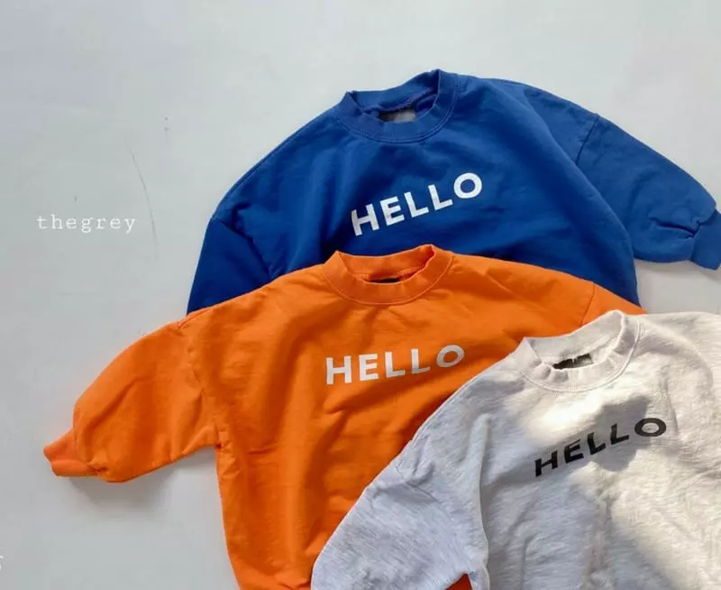 The Grey - Korean Children Fashion - #kidsshorts - Hello Bye Sweatshirt - 11