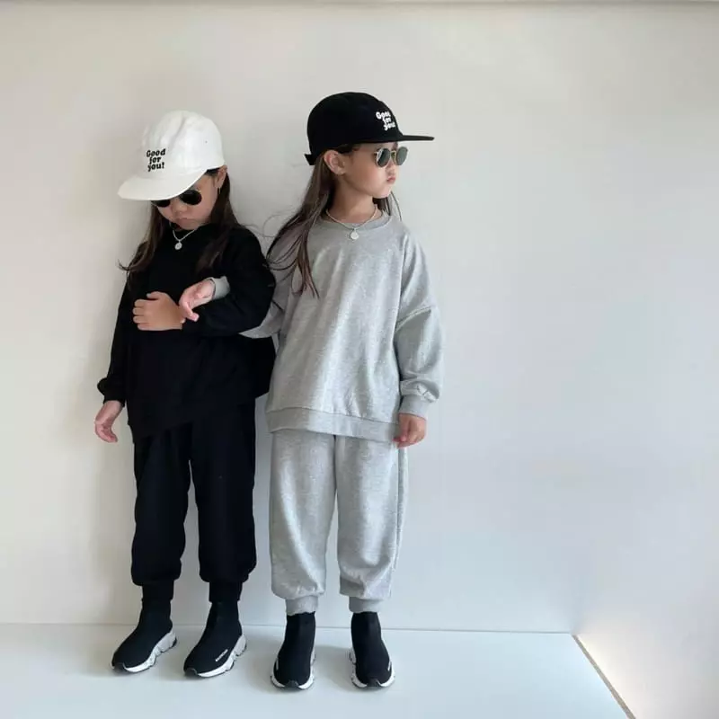 The Grey - Korean Children Fashion - #kidzfashiontrend - Muzi Top Bottom Set - 10