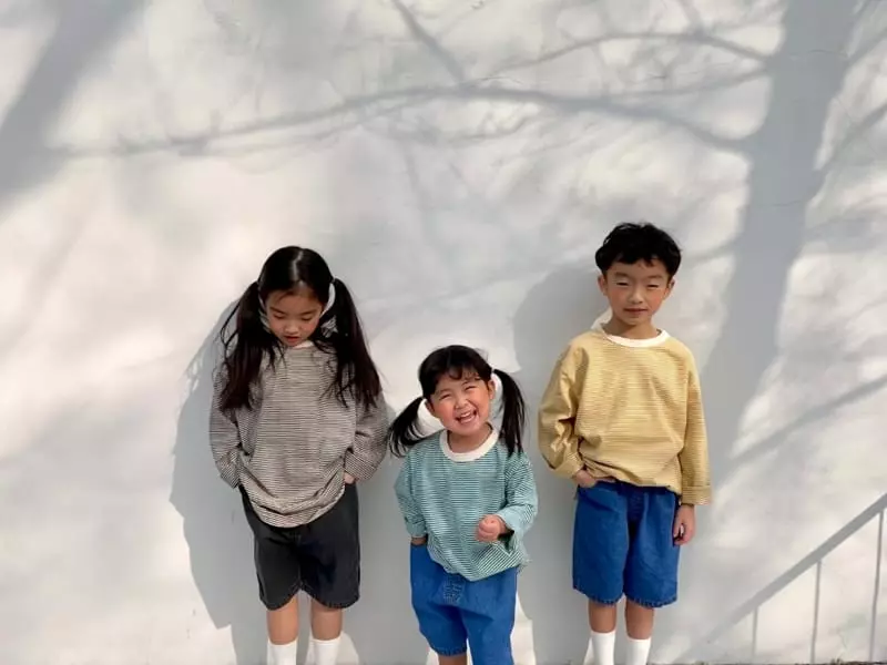 The Grey - Korean Children Fashion - #magicofchildhood - Washing Small Stripes Tee