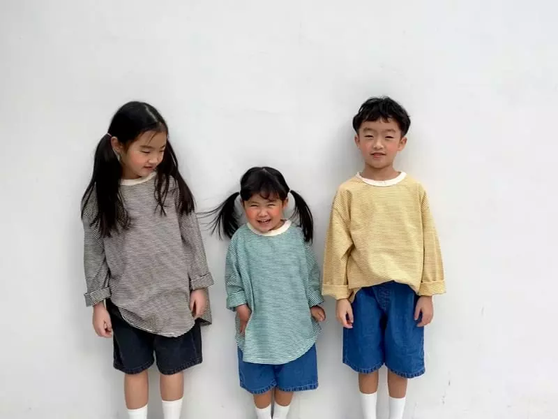 The Grey - Korean Children Fashion - #minifashionista - Washing Small Stripes Tee - 2