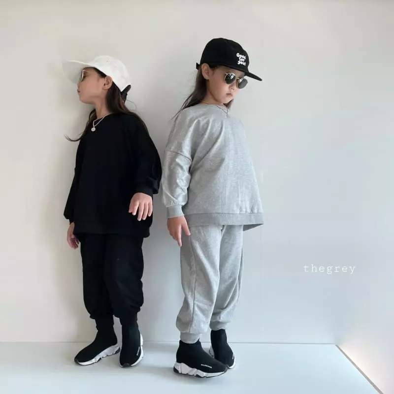 The Grey - Korean Children Fashion - #stylishchildhood - Muzi Top Bottom Set - 2