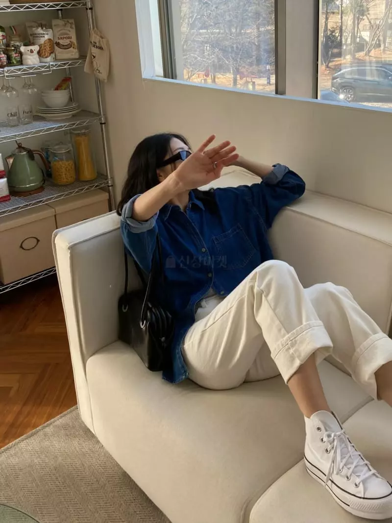 The Nkino - Korean Women Fashion - #momslook - By Denim Shirt - 3
