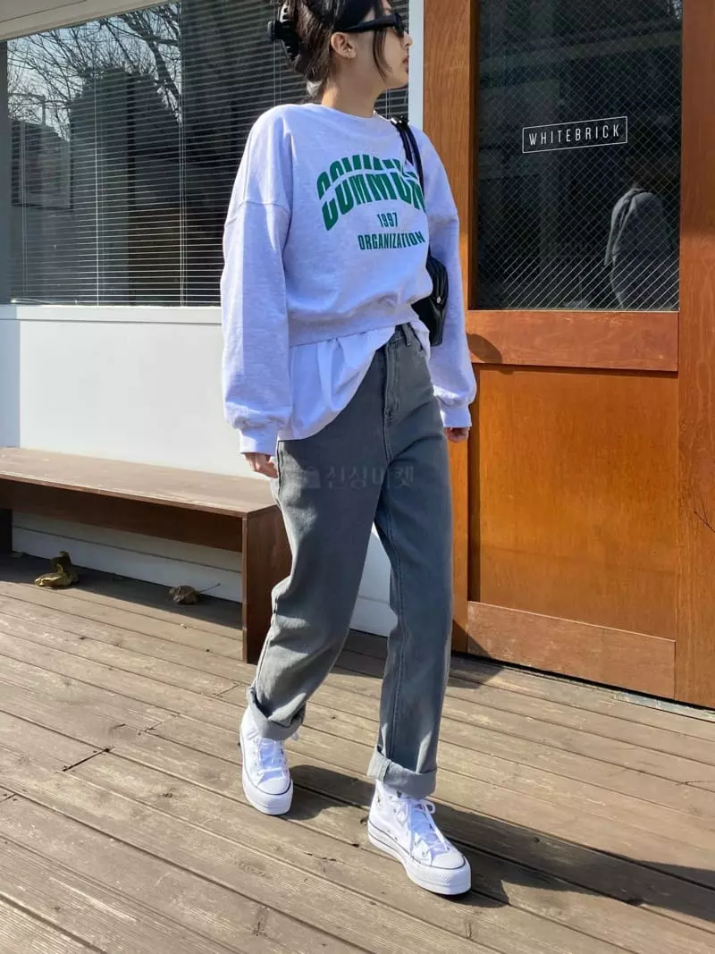 The Nkino - Korean Women Fashion - #momslook - Commune Sweatshirt - 2