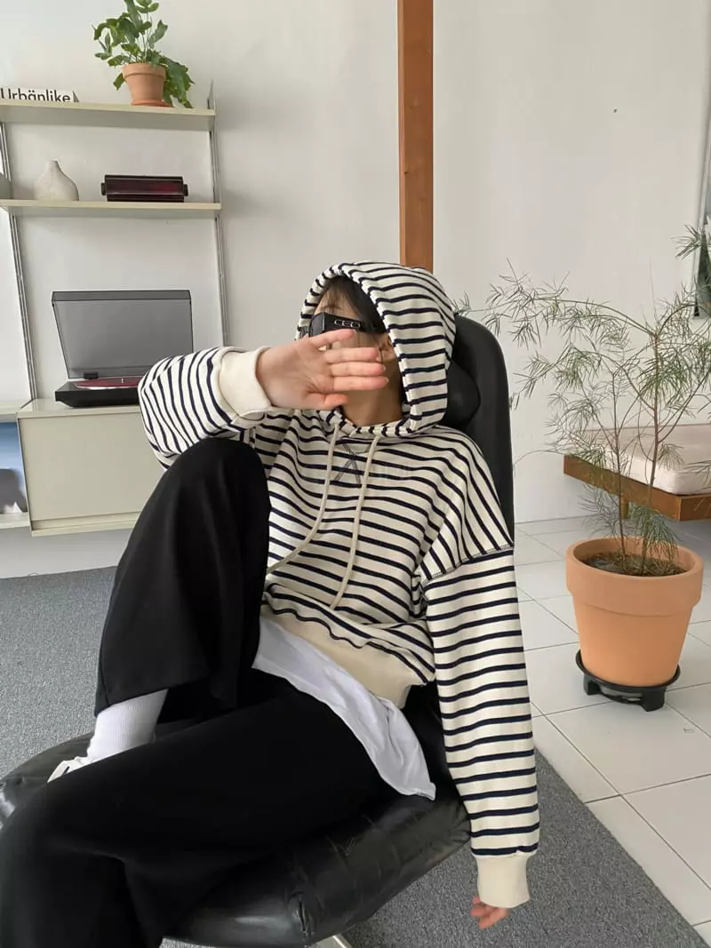 The Nkino - Korean Women Fashion - #vintageinspired - Color Stripe Hoody Tee - 2