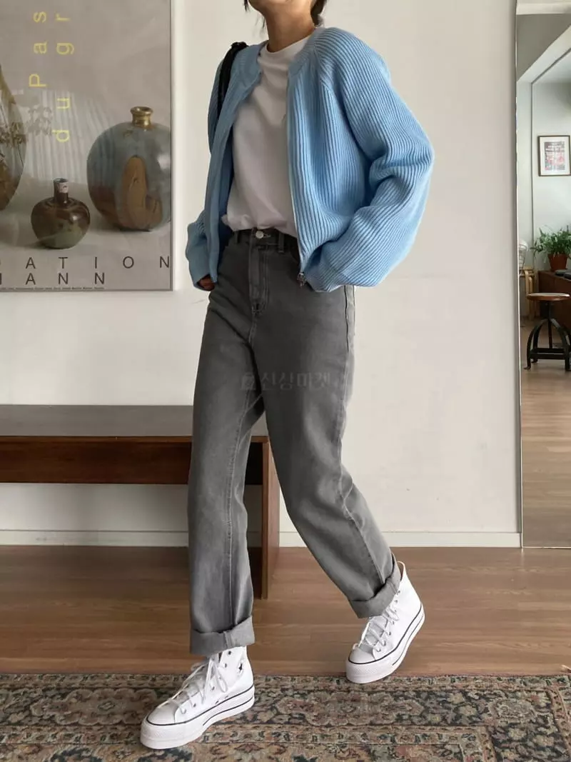 The Nkino - Korean Women Fashion - #momslook - Grey Jean - 4