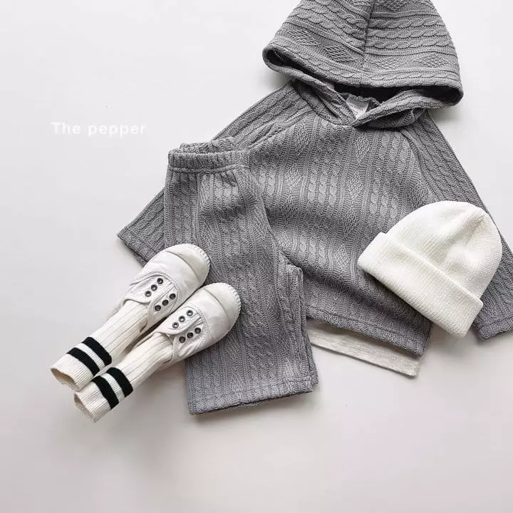 The Pepper - Korean Children Fashion - #Kfashion4kids - Twist Knit Top Bottom Set - 2