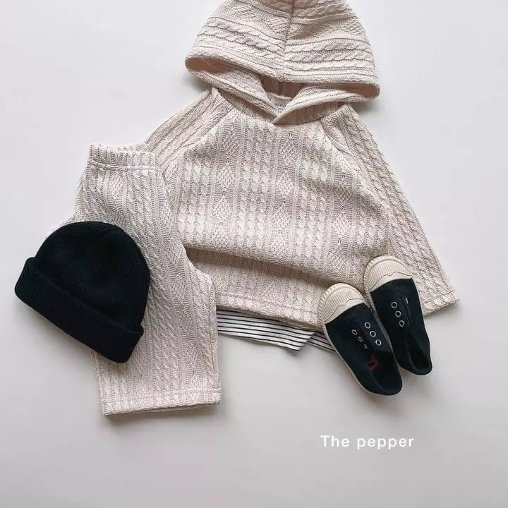The Pepper - Korean Children Fashion - #designkidswear - Twist Knit Top Bottom Set - 12
