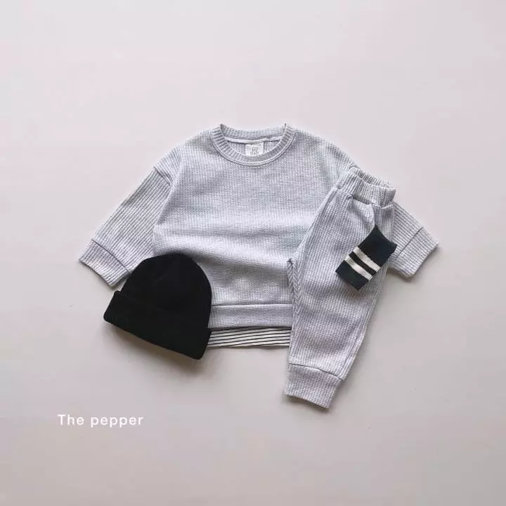 The Pepper - Korean Children Fashion - #designkidswear - Daily Waffle Top Bottom Set - 11