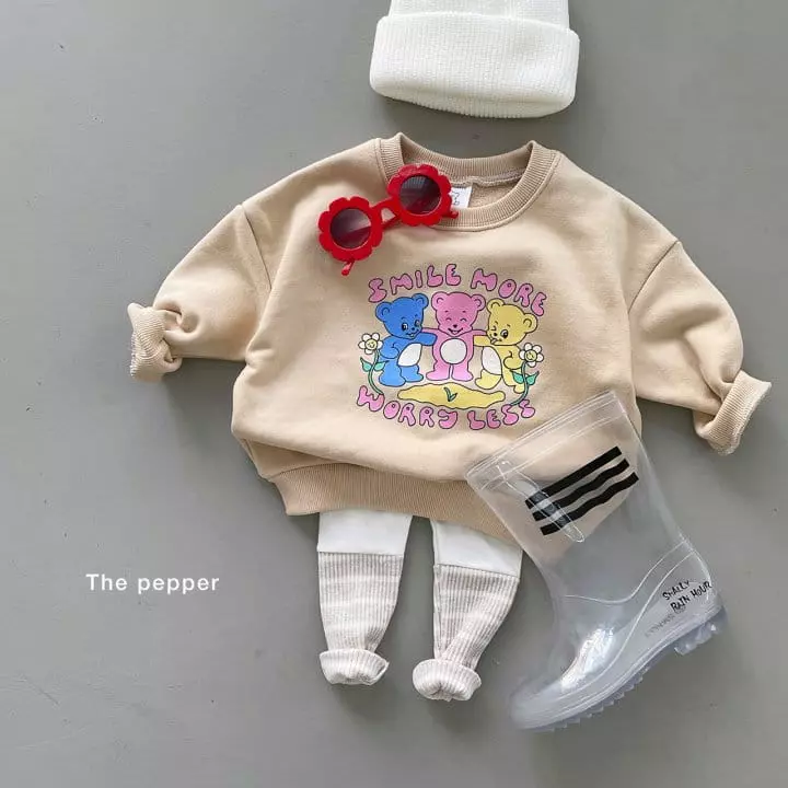 The Pepper - Korean Children Fashion - #kidsshorts - Bear Three Sweatshirt - 11
