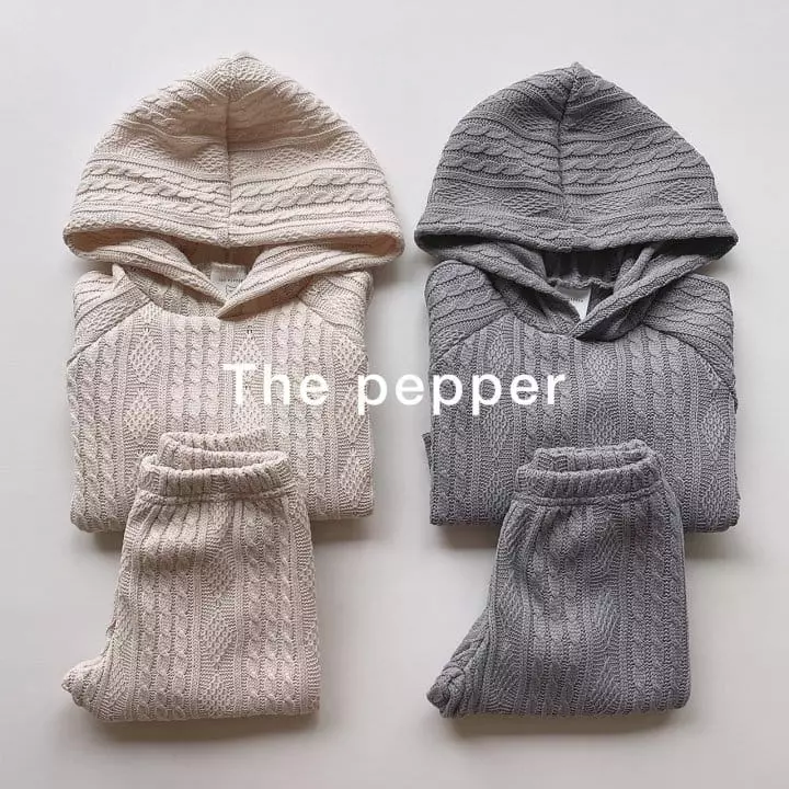 The Pepper - Korean Children Fashion - #kidzfashiontrend - Twist Knit Top Bottom Set