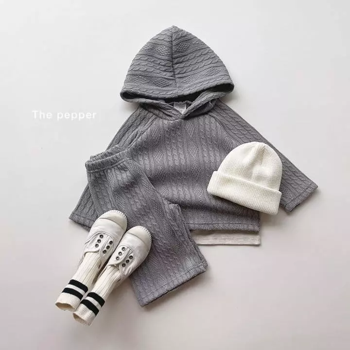 The Pepper - Korean Children Fashion - #littlefashionista - Twist Knit Top Bottom Set - 3