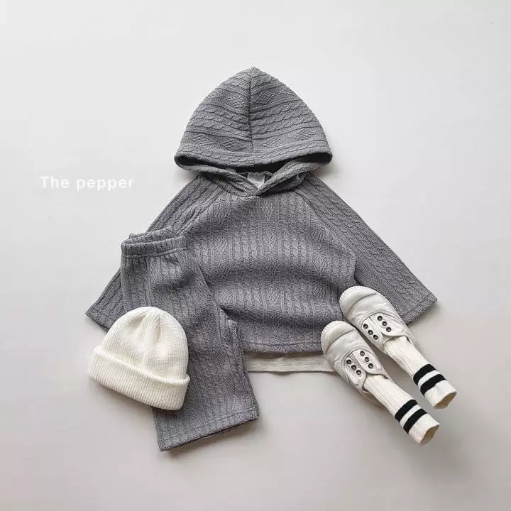 The Pepper - Korean Children Fashion - #littlefashionista - Twist Knit Top Bottom Set - 4