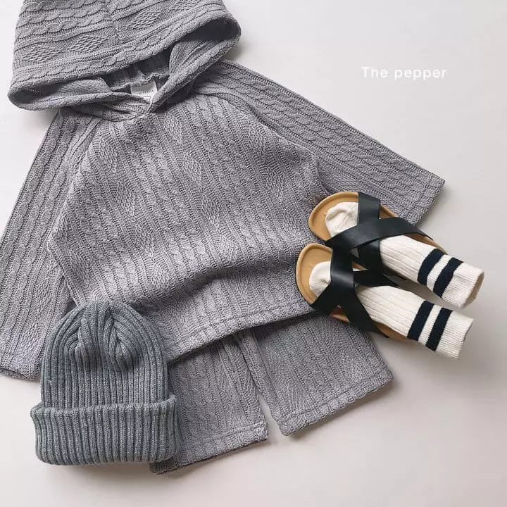 The Pepper - Korean Children Fashion - #prettylittlegirls - Twist Knit Top Bottom Set - 6