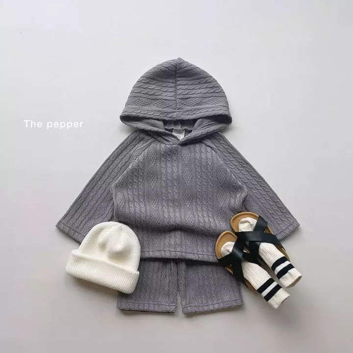 The Pepper - Korean Children Fashion - #stylishchildhood - Twist Knit Top Bottom Set - 9