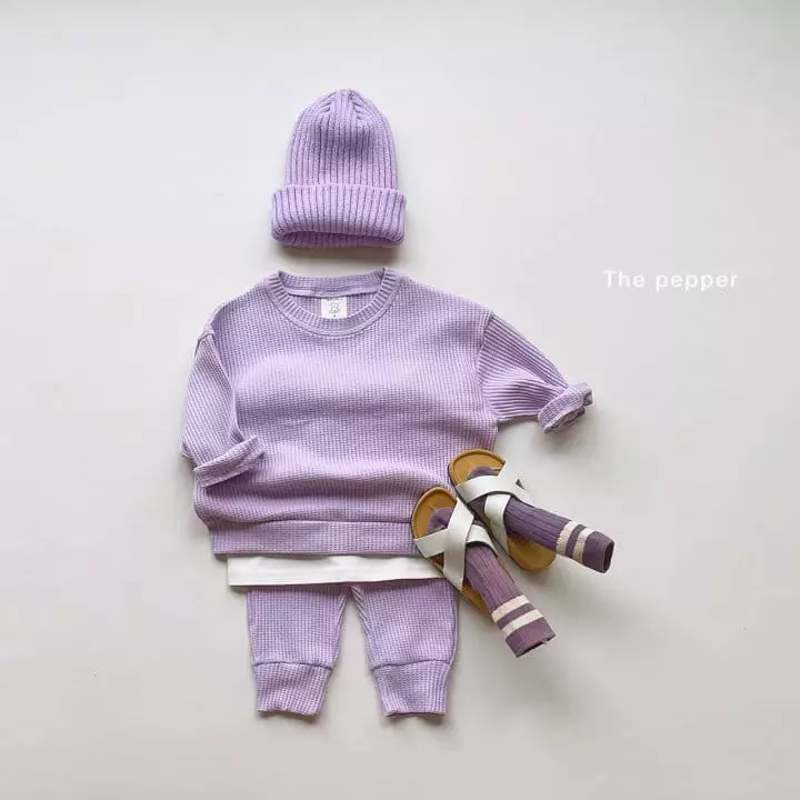 The Pepper - Korean Children Fashion - #stylishchildhood - Daily Waffle Top Bottom Set - 8
