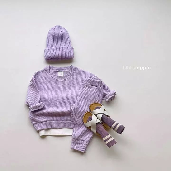 The Pepper - Korean Children Fashion - #todddlerfashion - Daily Waffle Top Bottom Set - 6