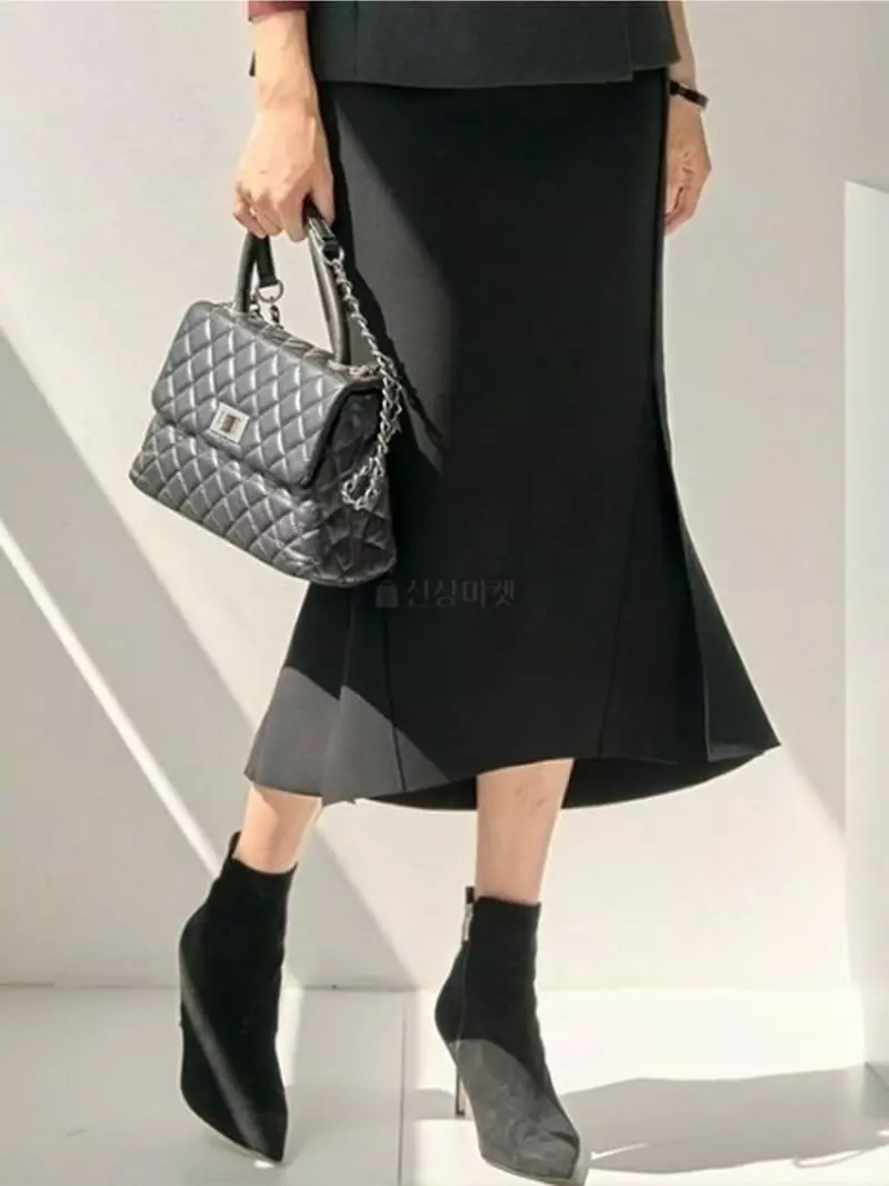 Theany - Korean Women Fashion - #momslook - Diagonal Slit Skirt - 3