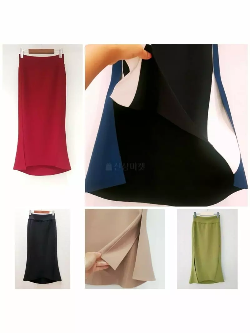 Theany - Korean Women Fashion - #momslook - Diagonal Slit Skirt - 4
