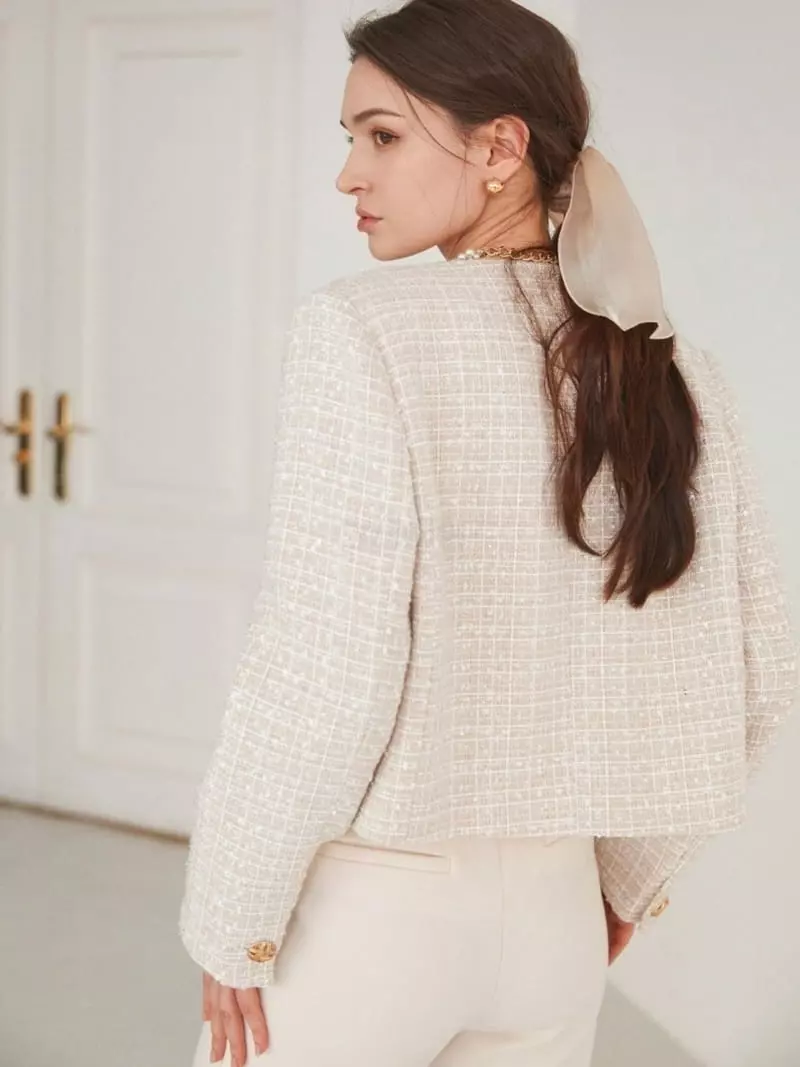 Theany - Korean Women Fashion - #momslook - Glittering Double Tweed Jacket
