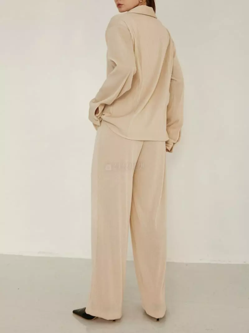 Theany - Korean Women Fashion - #romanticstyle - Rib Wide Pants - 2