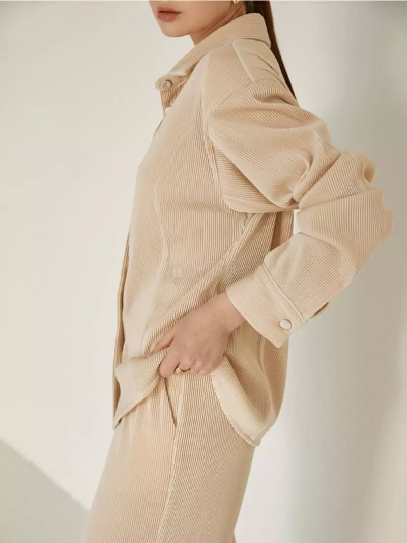 Theany - Korean Women Fashion - #romanticstyle - Rib Drop Shoulder Shirt