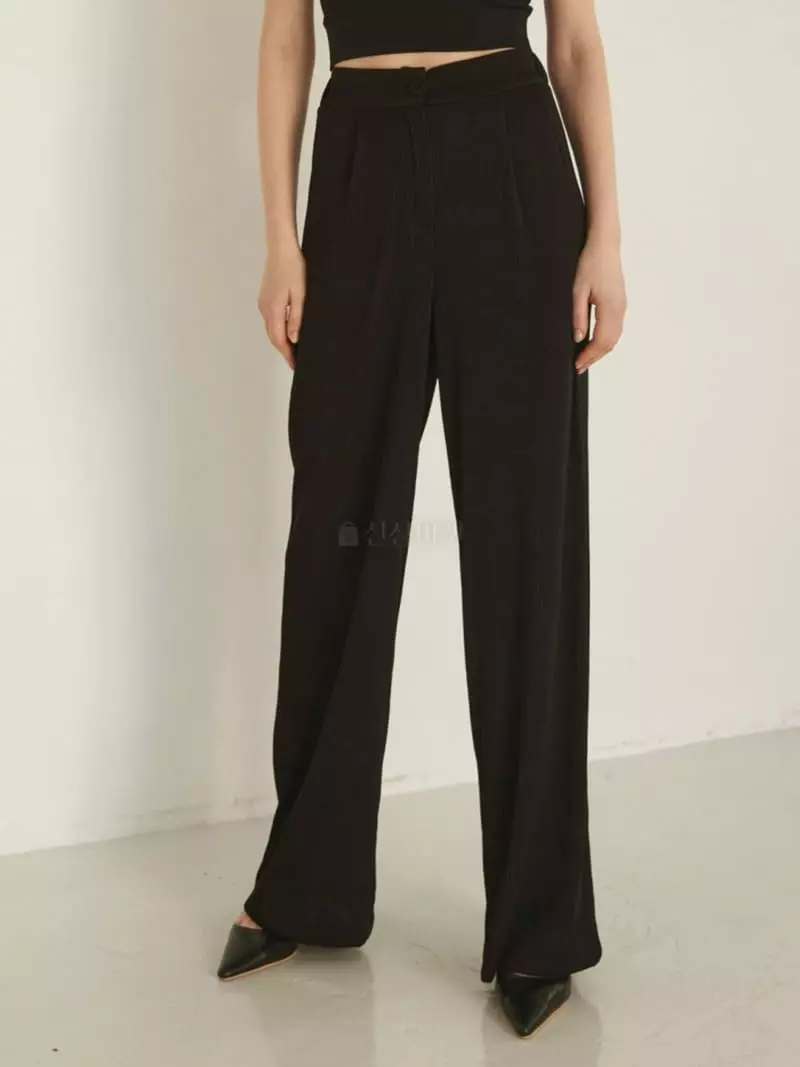 Theany - Korean Women Fashion - #shopsmall - Rib Wide Pants - 3