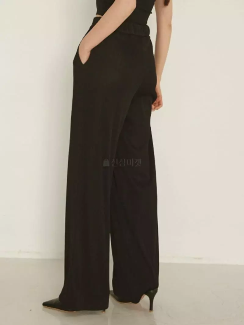 Theany - Korean Women Fashion - #shopsmall - Rib Wide Pants - 4