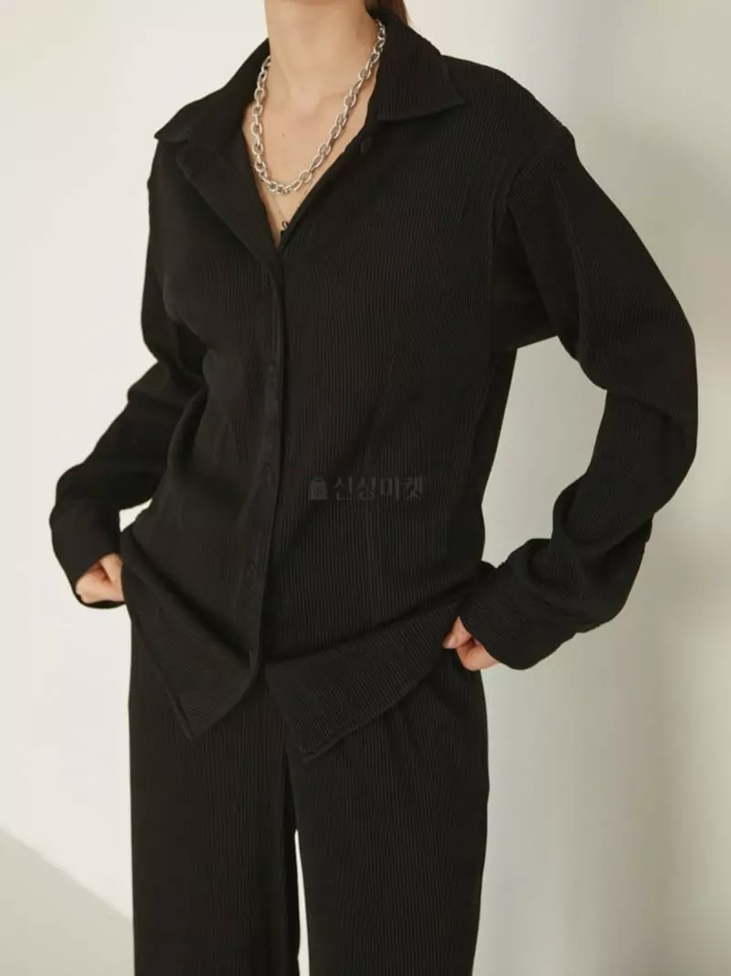 Theany - Korean Women Fashion - #thatsdarling - Rib Drop Shoulder Shirt - 3