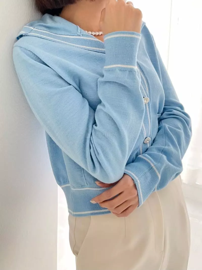 Theany - Korean Women Fashion - #womensfashion - Sailor Cardigan - 2