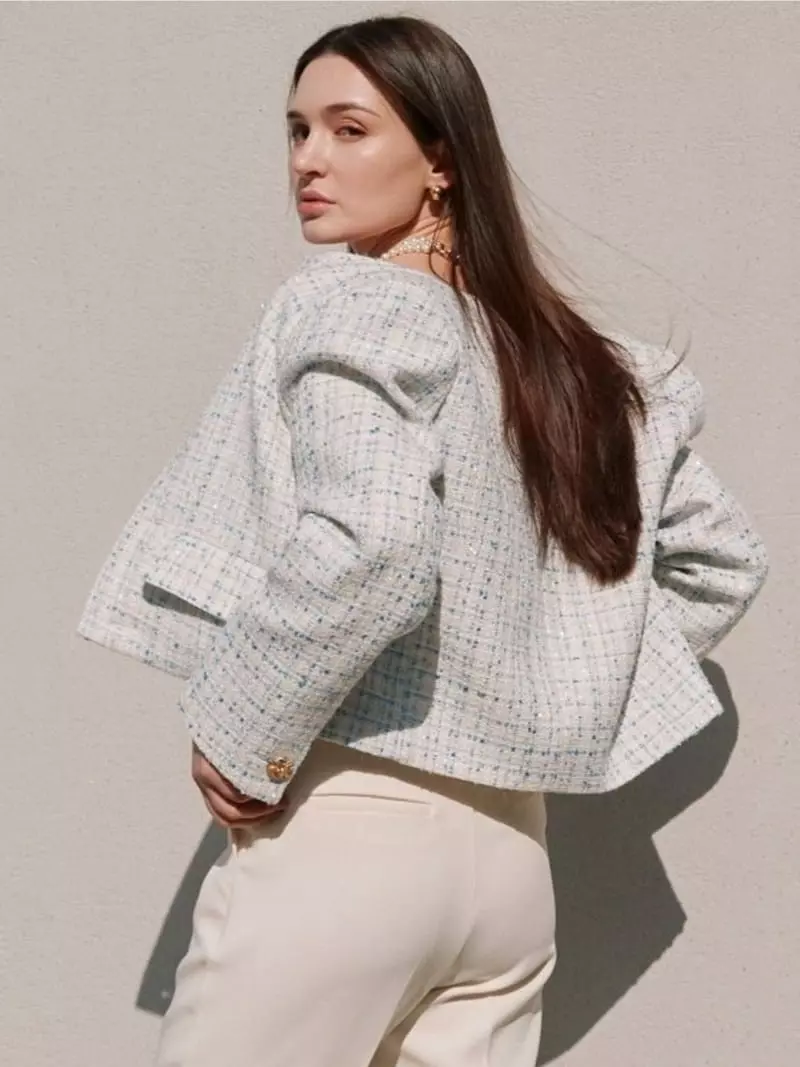 Theany - Korean Women Fashion - #momslook - Glittering Double Tweed Jacket - 4