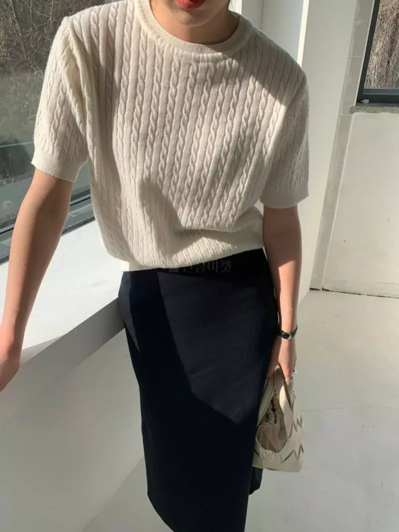 Thecamel - Korean Women Fashion - #womensfashion - Twisted Knit Tee - 4