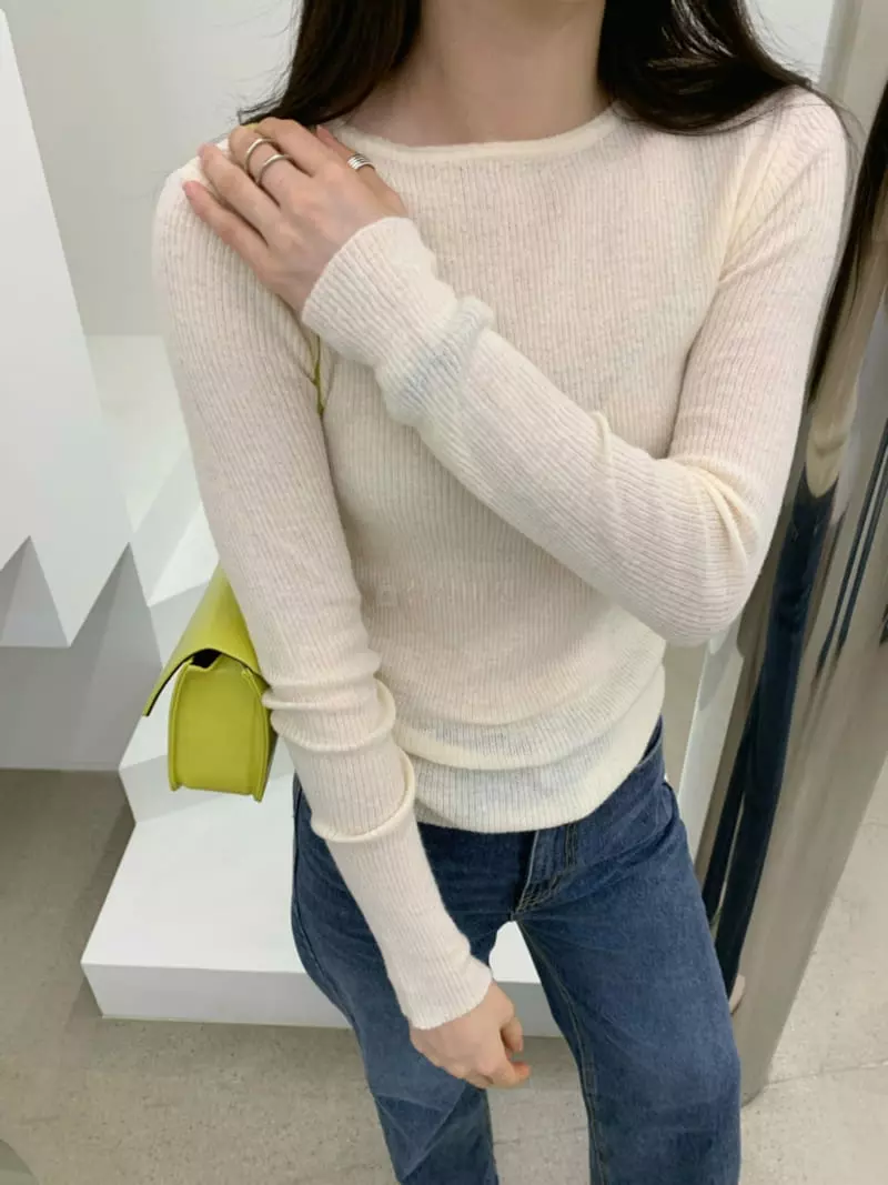 Thecamel - Korean Women Fashion - #momslook - Kid Knit Tee - 3