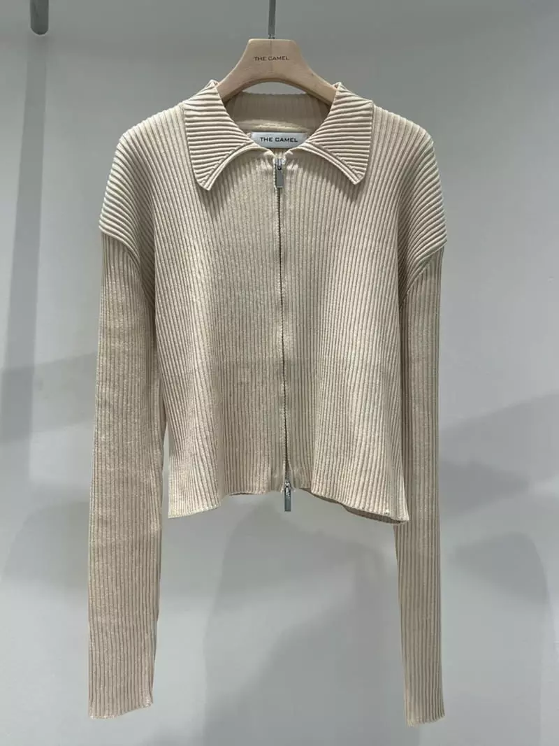 Thecamel - Korean Women Fashion - #momslook - Two Way Zipper Collar Cardigan - 3