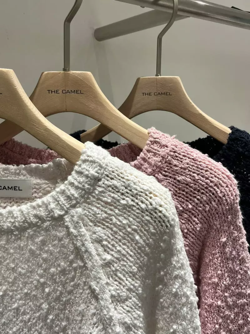 Thecamel - Korean Women Fashion - #momslook - Four Way Round Knit Tee
