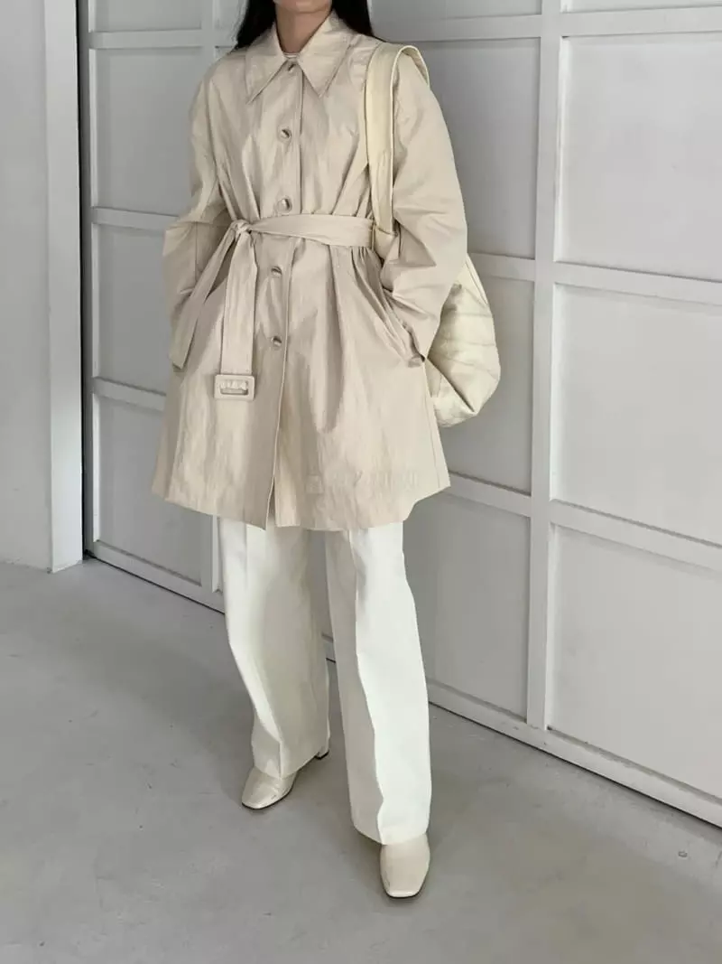 Thecamel - Korean Women Fashion - #thelittlethings - Bow Trench Coat - 4