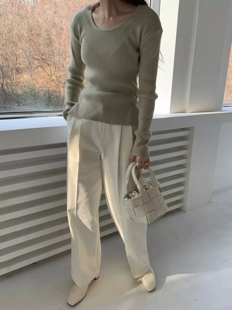 Thecamel - Korean Women Fashion - #thelittlethings - Rib Knit Tee