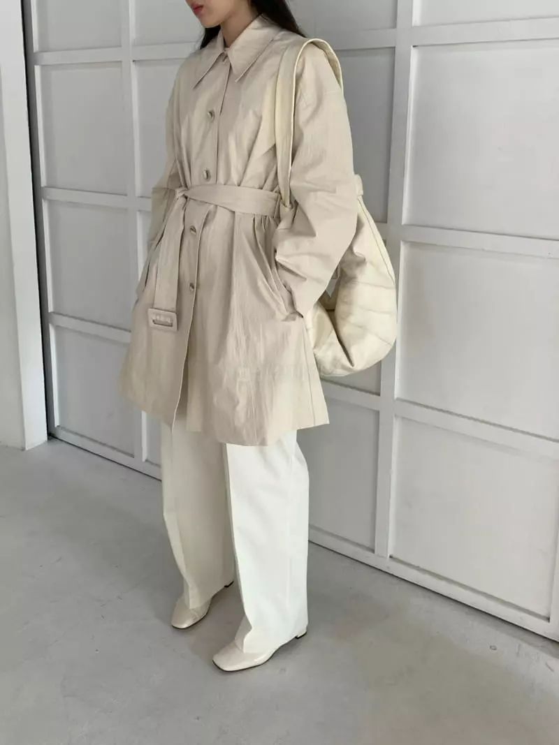 Thecamel - Korean Women Fashion - #thelittlethings - Bow Trench Coat - 3