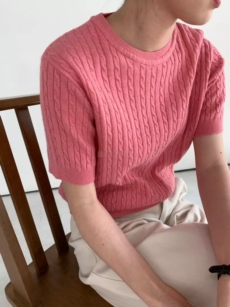 Thecamel - Korean Women Fashion - #womensfashion - Twisted Knit Tee