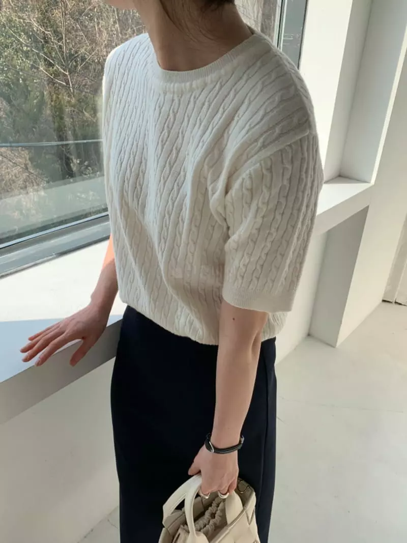 Thecamel - Korean Women Fashion - #womensfashion - Twisted Knit Tee - 3
