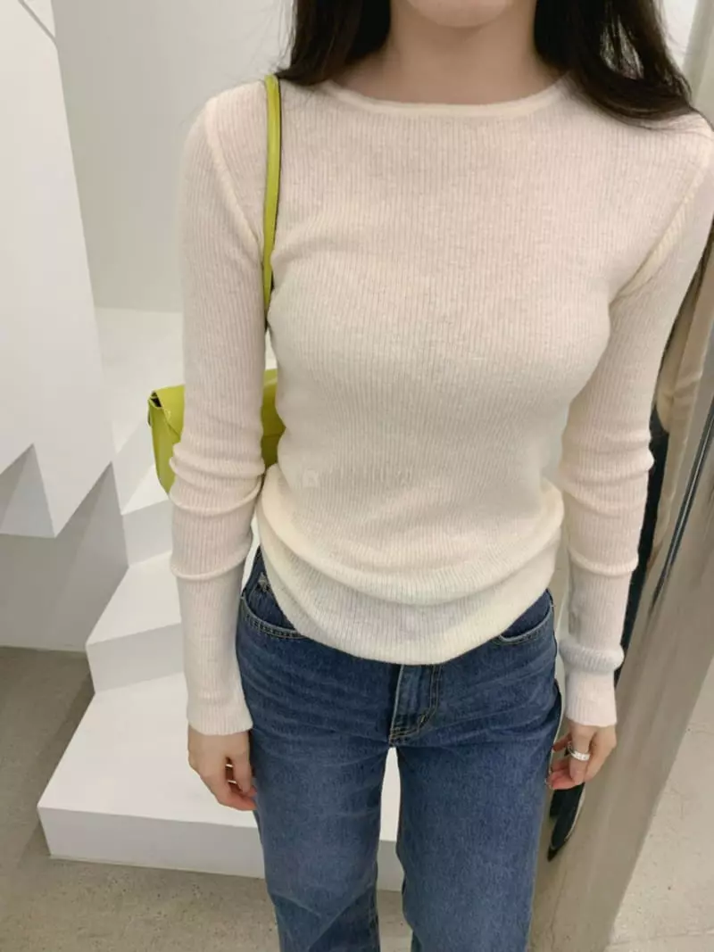 Thecamel - Korean Women Fashion - #momslook - Kid Knit Tee - 4