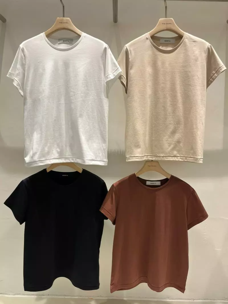 Thecamel - Korean Women Fashion - #momslook - Silket Simple Tee - 4