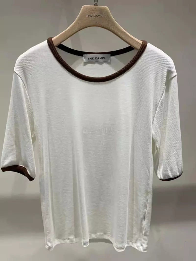 Thecamel - Korean Women Fashion - #womensfashion - Coloring U-neck Tee