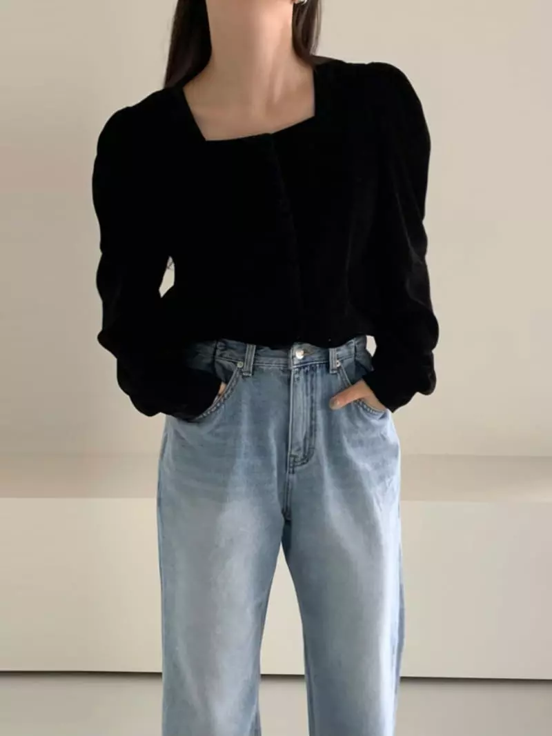 Thecamel - Korean Women Fashion - #womensfashion - Velvet Blouse - 2